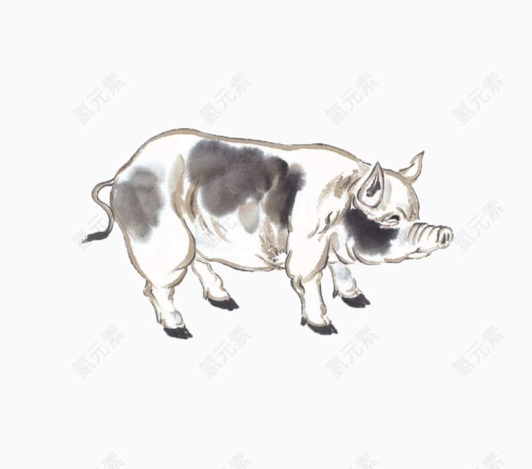 十二生肖水墨画素材