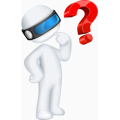 思考的白色3D小人