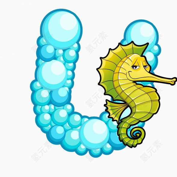 海洋动物英文字母U