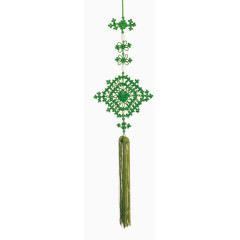 手绘中国结素材古典图标 绿色清新中国结