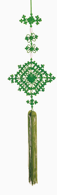 手绘中国结素材古典图标 绿色清新中国结