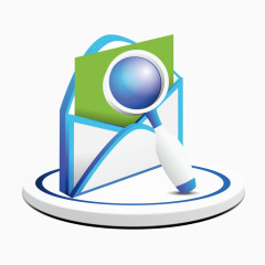 卡通信封与放大镜