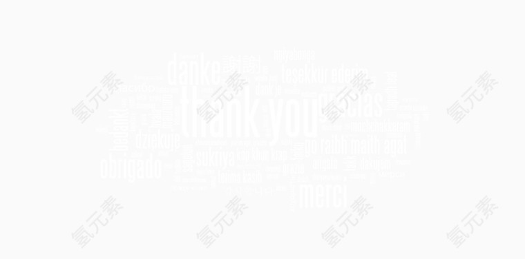 矢量多国语感谢语言