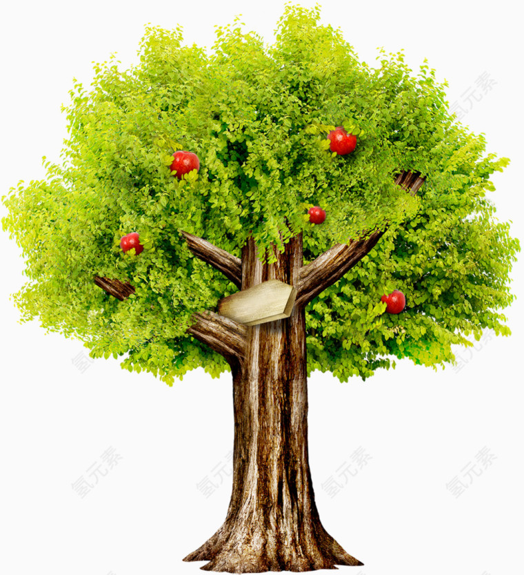 卡通手绘苹果树