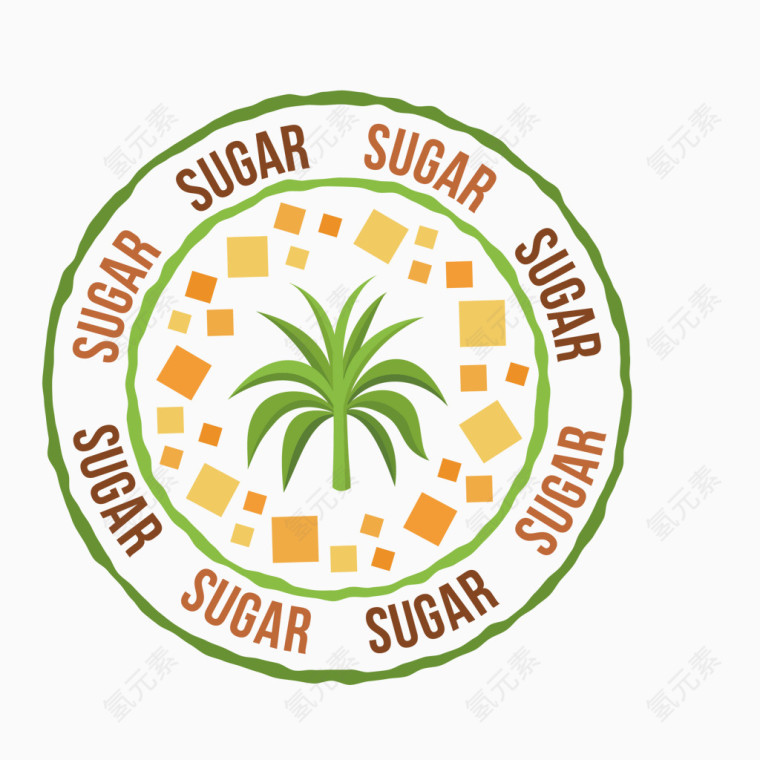 卡通装饰图案花纹标签
