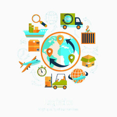 物流货物快递装饰矢量图