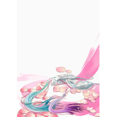 水彩古风鱼吊坠