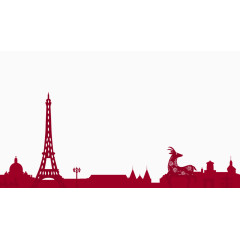 圣诞节城市背景剪影