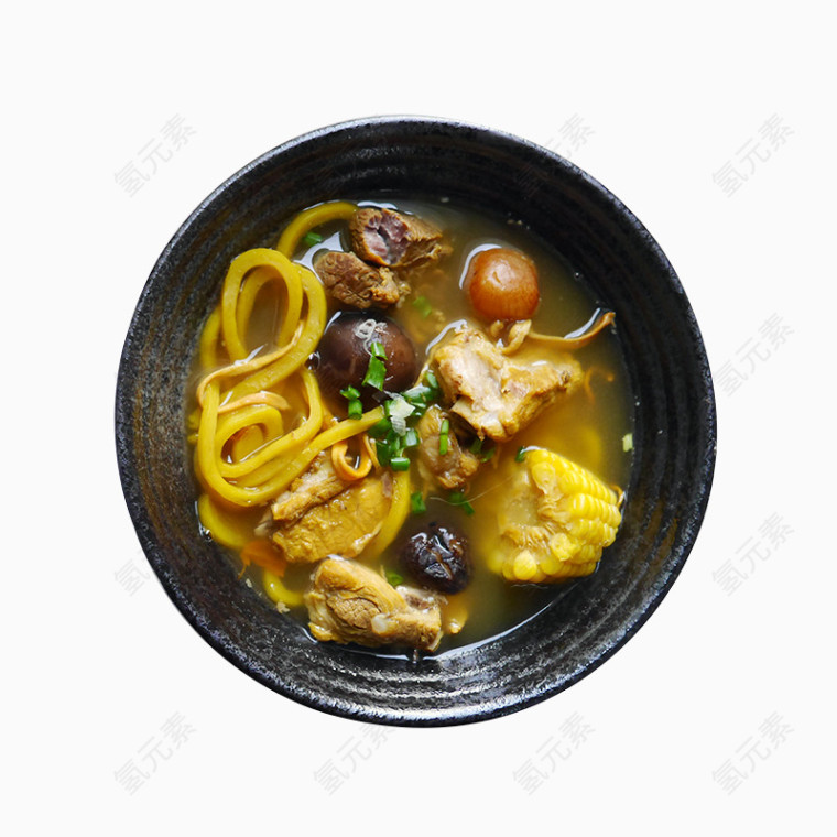 玉米香菇鸡块面