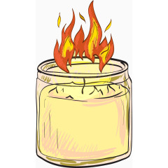 卡通手绘复古蜡烛 