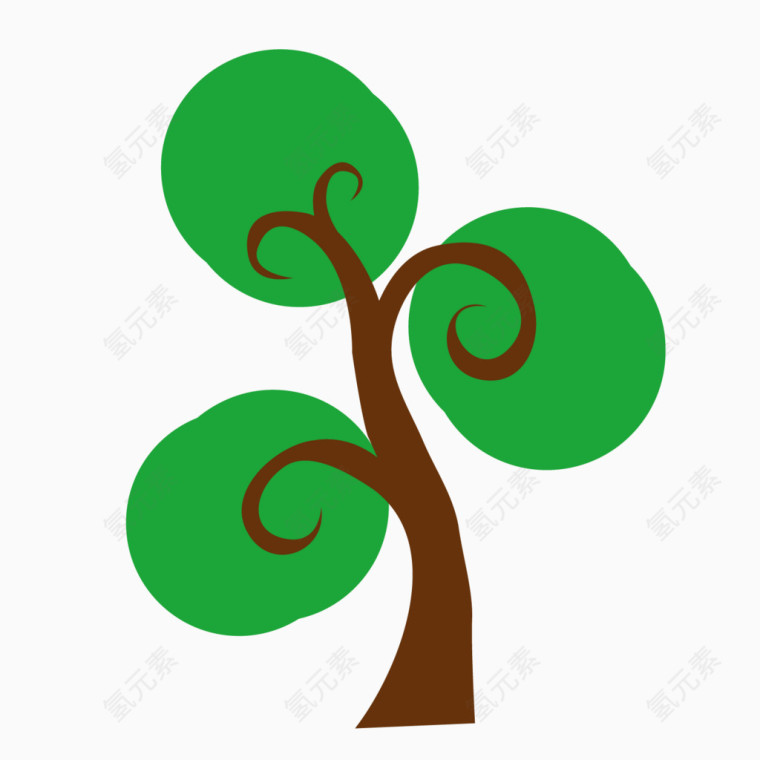 卡通绿色大树