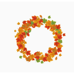 矢量秋叶花环