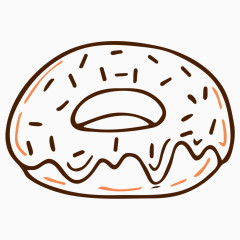 手绘简笔画甜品甜甜圈