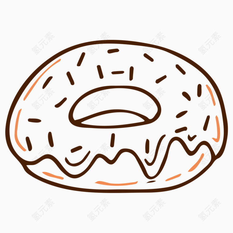 手绘简笔画甜品甜甜圈