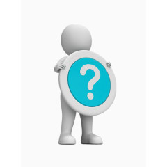 抱着问号的白色现代质感小人