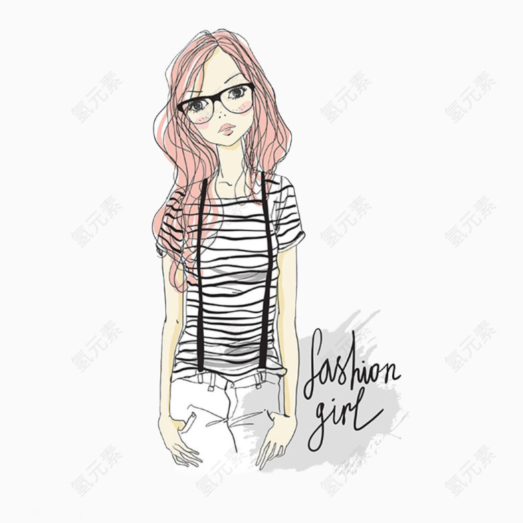 手绘时尚女孩