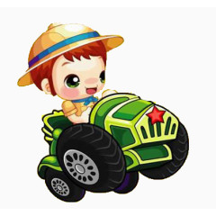 开卡车的小男孩