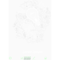 矢量创意灯炮大脑