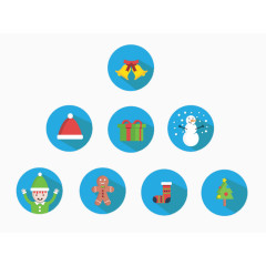 圆形圣诞节卡通图标元素