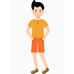 卡通小人物角色生活场景插画