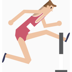 卡通男生体育运动锻炼跨栏