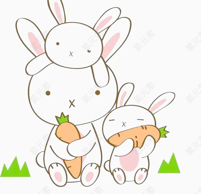 线描小兔子