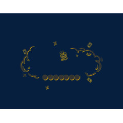 卡通黑色云朵效果边框