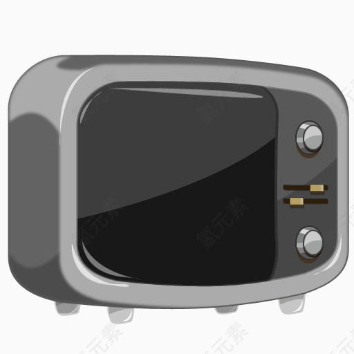 复古电视机卡通手绘装饰元素