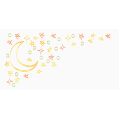 水彩清新星星和月亮