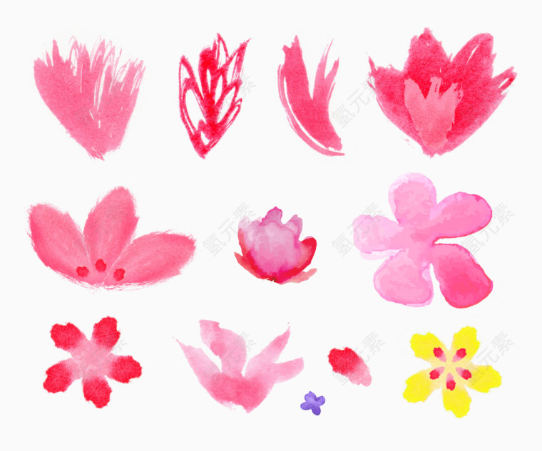 水彩花瓣