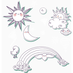 剪纸太阳彩虹
