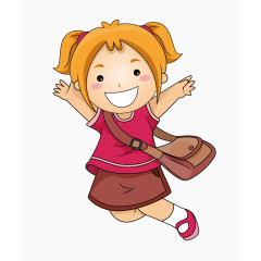 卡通女孩学生