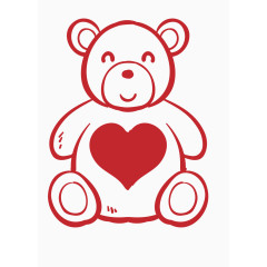 手绘爱心小熊