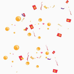 漂浮素材红包金币