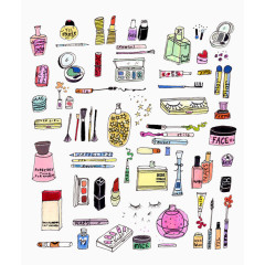 女孩化妆品护肤品