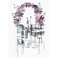 手绘婚礼现场元素