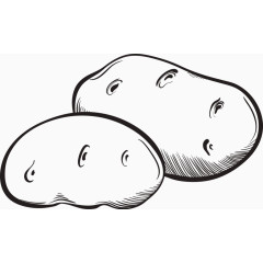 线性手绘土豆马铃薯素材