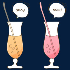 卡通手绘清新两杯玻璃杯饮料