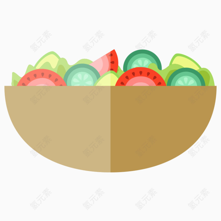 卡通食物菜品水果沙拉