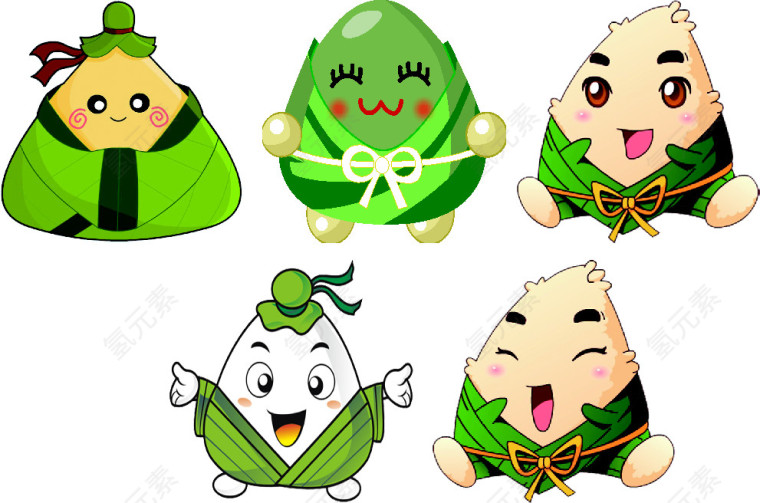 卡通粽子端午节