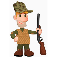 军人,猎枪,帽子,大汉