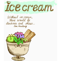 手绘彩色冰淇淋素材