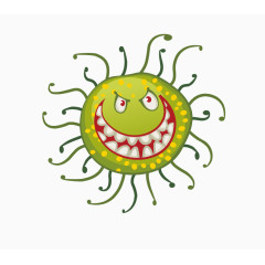 邪笑卡通细菌怪物