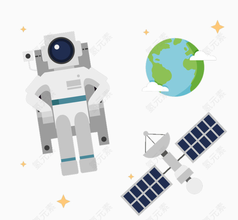 太空中的宇航员矢量