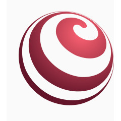 红色螺旋条纹立体小球 