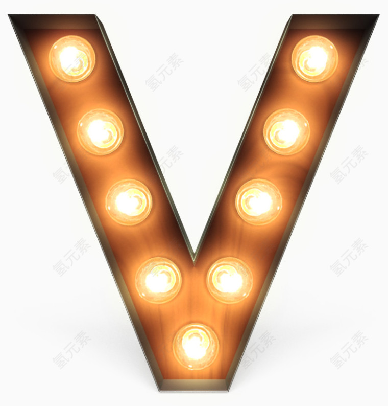 霓虹灯 字母  橙色