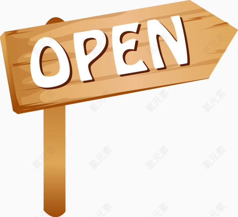 卡通精美开业open指示牌