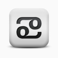 磨砂白广场图标文化占星术癌症SC文化偶像