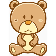 卡通手绘可爱棕熊 