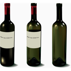 矢量手绘红酒瓶